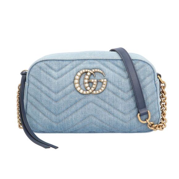 Gucci Handbags - Gucci Ggmarmont Shoulder Bag Denim 447632 Blue Ladies Gucci Used Gucci